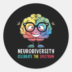Neurodiversity Hirn Autismus Bewusstsein für Adhor Runder Aufkleber