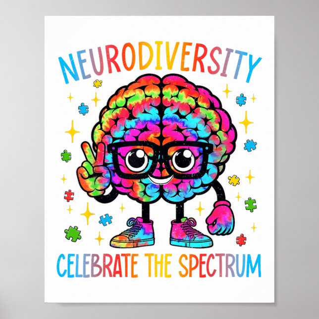 Neurodiversity Hirnautismus Bewusstseinsbildung Poster (Vorne)