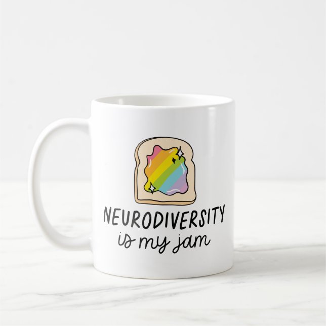 Neurodiversity Is My Jam Rainbow Toast Kaffeetasse (Links)