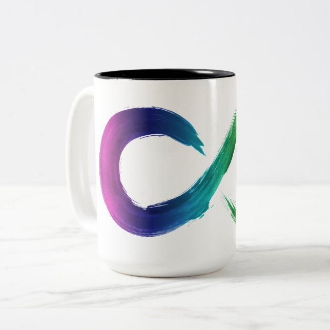 Neurodiversity Regenbogen-Tasse Zweifarbige Tasse (Vorderseite Links)