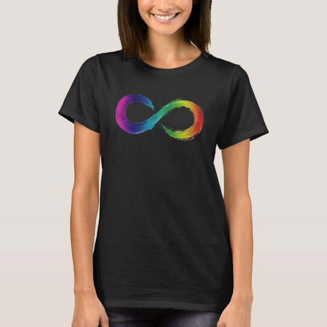Neurodiversity Unendlichkeits-Regenbogen T-Shirt (Vorderseite)