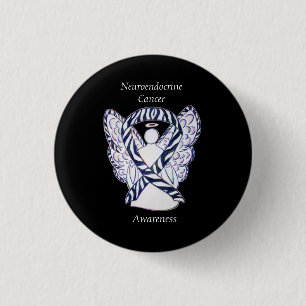 Neuroendokrine Krebsbewusstsein Ribbon Angel Butto Button