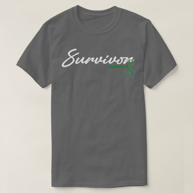 Neurofibromatose Awareness Survivor Glitzer Ribbo T-Shirt (Design vorne)