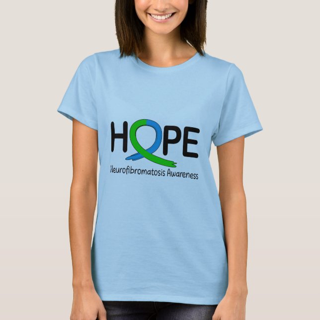 Neurofibromatose Bewusstseinsband der Hoffnung T-Shirt (Vorderseite)
