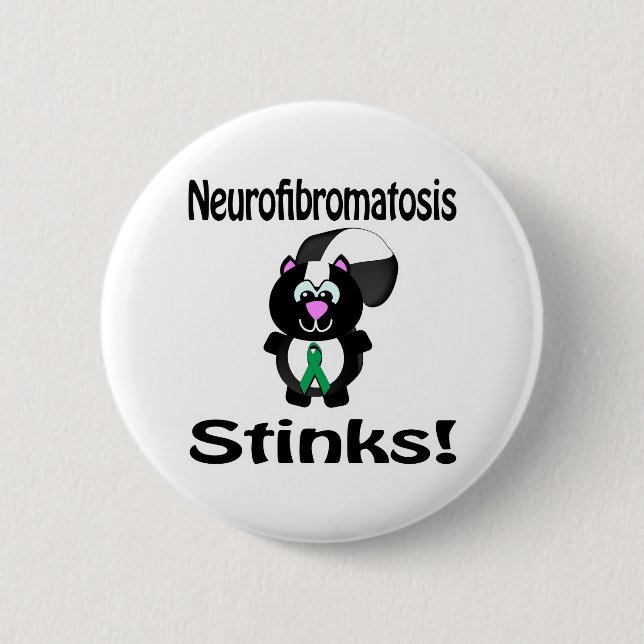 Neurofibromatose stinks Skunk Awareness Design Button (Vorderseite)