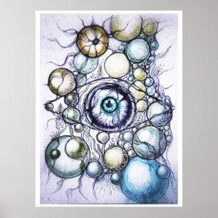 Neurografische Augenwahrnehmung Abstrakt Poster