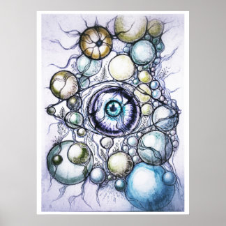 Neurografische Augenwahrnehmung Abstrakt Poster