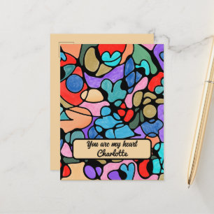 NEUROGRAPHISCHE DIGITALE WASSERFARBEN ANKÜNDIGUNGSPOSTKARTE