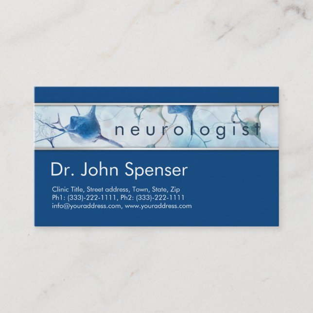 Neurologe Blue Business Card Visitenkarte (Vorderseite)