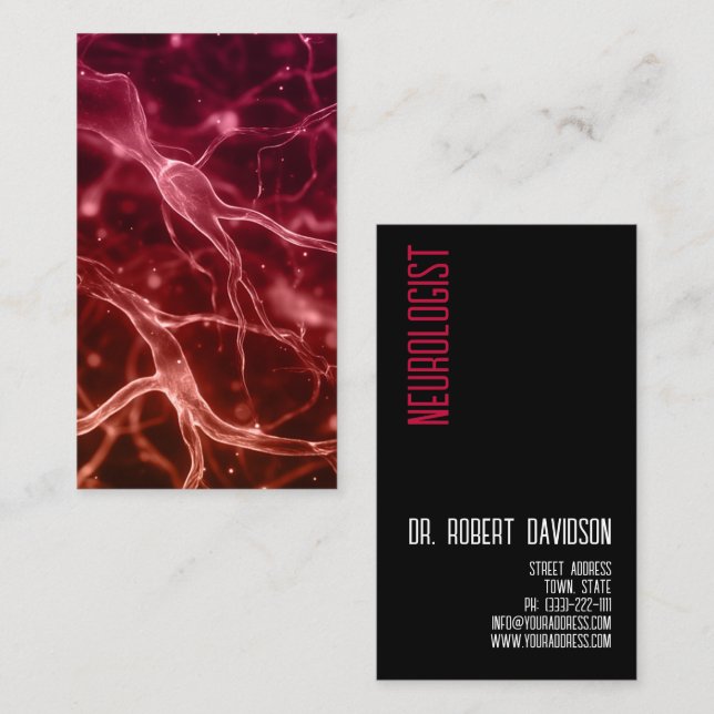 Neurologe Nerves Doctor Medical Modern Bold Visitenkarte (Vorne/Hinten)