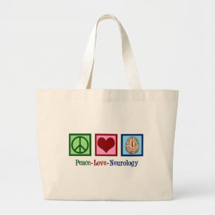 Neurologe Peace Liebe Neurologie Jumbo Stoffbeutel
