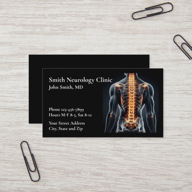 Neurologist Neurology Neurosurgeon Business Card Visitenkarte (Vorderseite/Rückseite Beispiel)