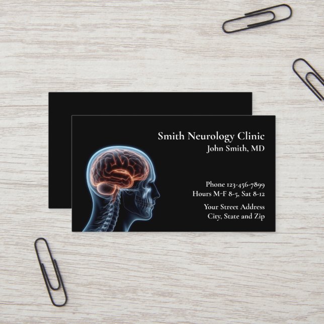 Neurologist Neurology Neurosurgeon Business Card Visitenkarte (Vorderseite/Rückseite Beispiel)