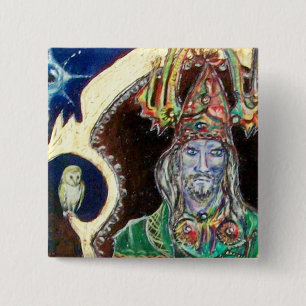 NEUROMANCER, blau rot Button