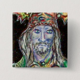 NEUROMANCER, blau rot Button