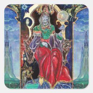 NEUROMANCER, blue red Quadratischer Aufkleber