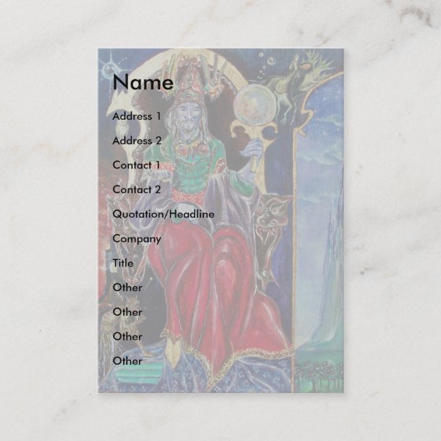 NEUROMANCER Graublau-grün, schwarz Visitenkarte (Vorderseite)