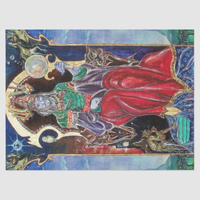 NEUROMANCER Magician King, Fantasy Red Blue Seidenpapier (Vorderseite)