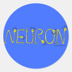 Neuron-Aufkleber - Blau und Gelb Runder Aufkleber