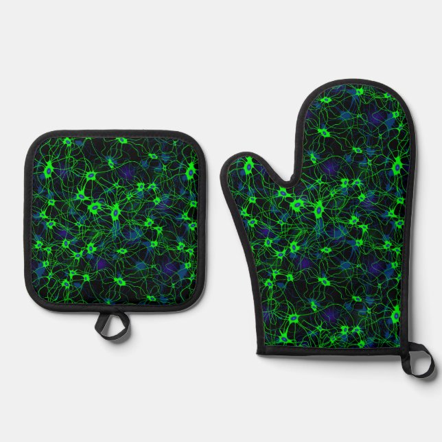Neuron City Oven Mitt Set (Vorderseite)