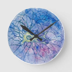 Neuron-Wasserfarbe Runde Wanduhr
