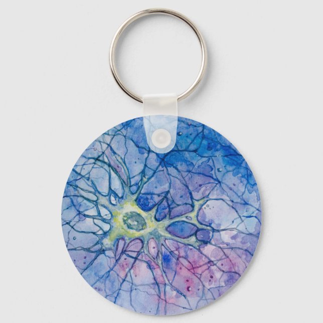 Neuron Watercolor Blue - Schlüsselanhänger (Vorderseite)