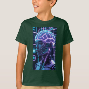 Neuronaler Nexus Futuristic AI Cyberpunk T-Shirt