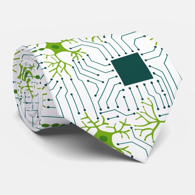 Neuronales Netzwerk - Weiß Krawatte (Gerollt)