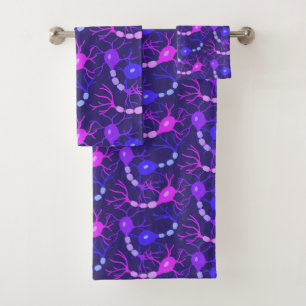 Neuronen-Neon-Lila Badhandtuch Set
