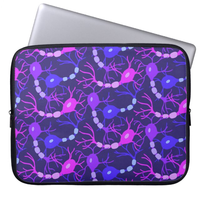 Neuronen-Neon-Lila Laptopschutzhülle (Vorderseite)