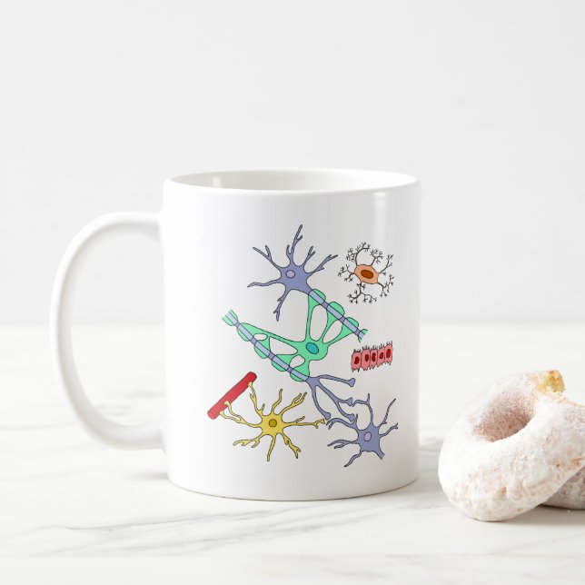 Neuronen und Glia Kaffeetasse (Mit Donut)