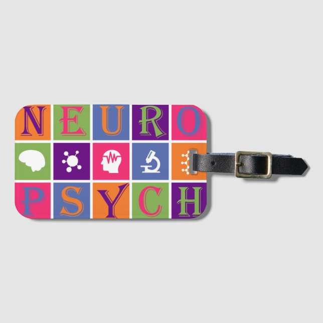 Neuropsychologie - Geschenke für Neuropsychologen Gepäckanhänger (Vorderseite (Horizontal))