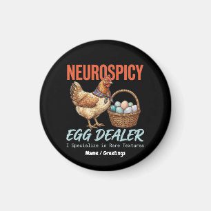 Neurospicy-Eierhändler Vintage-Henne Seltene Textu Magnet