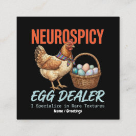 Neurospicy-Eierhändler Vintage-Henne Seltene Textu Quadratische Visitenkarte