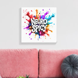 NEUROSPICY Neurodiversität Autismus ADHS Dyslexie Leinwanddruck