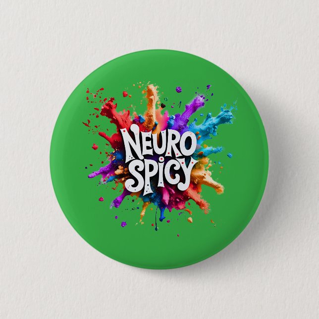 NEUROSPICY neurodiversity autism adhd dyslexia Button (Vorderseite)