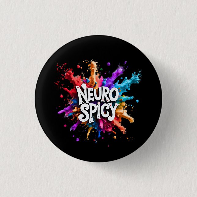 NEUROSPICY neurodiversity autism adhd dyslexia Button (Vorderseite)