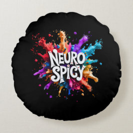 NEUROSPICY neurodiversity autism adhd dyslexia Rundes Kissen