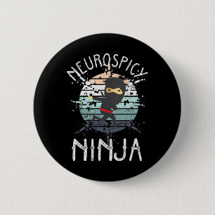 Neurospicy Ninja Autismus Bewusstsein Neurodiverse Button