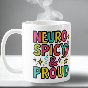Neurospicy und Stolz – Helles Neurodivergentes Pri Kaffeetasse
