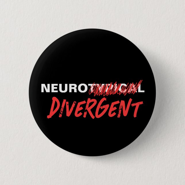 Neurotypisch Scratch Divergent Neurovielfalt Button (Vorderseite)