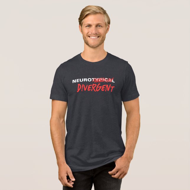 Neurotypisch Scratch Divergent Neurovielfalt Tri-Blend Shirt (Vorderseite voll)