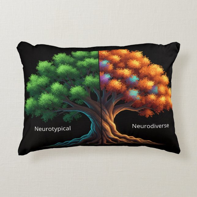 Neurotypisch vs. Neurodivers Dekokissen (Vorderseite)