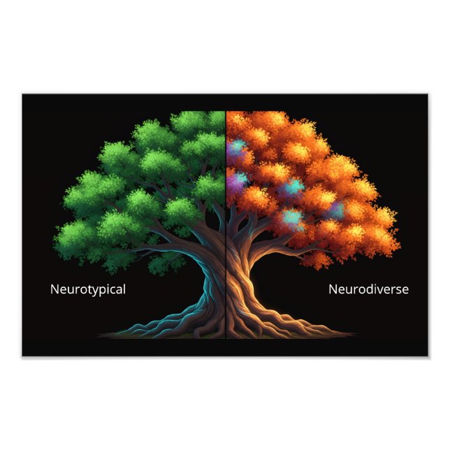 Neurotypisch vs. Neurodivers Fotodruck (Vorne)