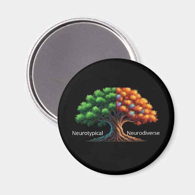 Neurotypisch vs. Neurodivers Magnet (Vorderseite/Rückseite)