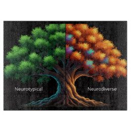 Neurotypisch vs. Neurodiverser Baum Schneidebrett