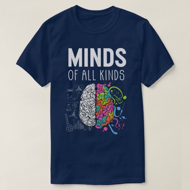 Neuroversity Brain ADHD Autismus Bewusstsein T-Shirt (Design vorne)