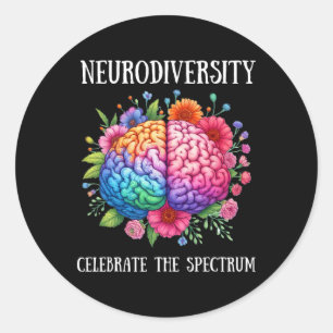 Neuroversity Hirn und Bewusstsein für Autismus Runder Aufkleber