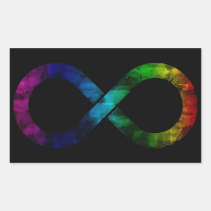 Neuroversity Rainbow Infinity Rechteckiger Aufkleber