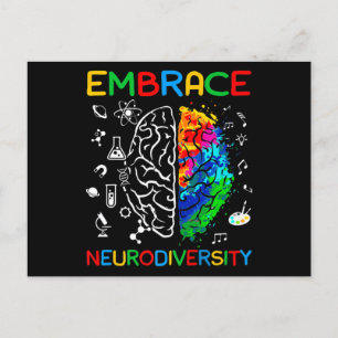 Neuroversity Shirt Embrase ADHD Autismus Bewusstse Postkarte